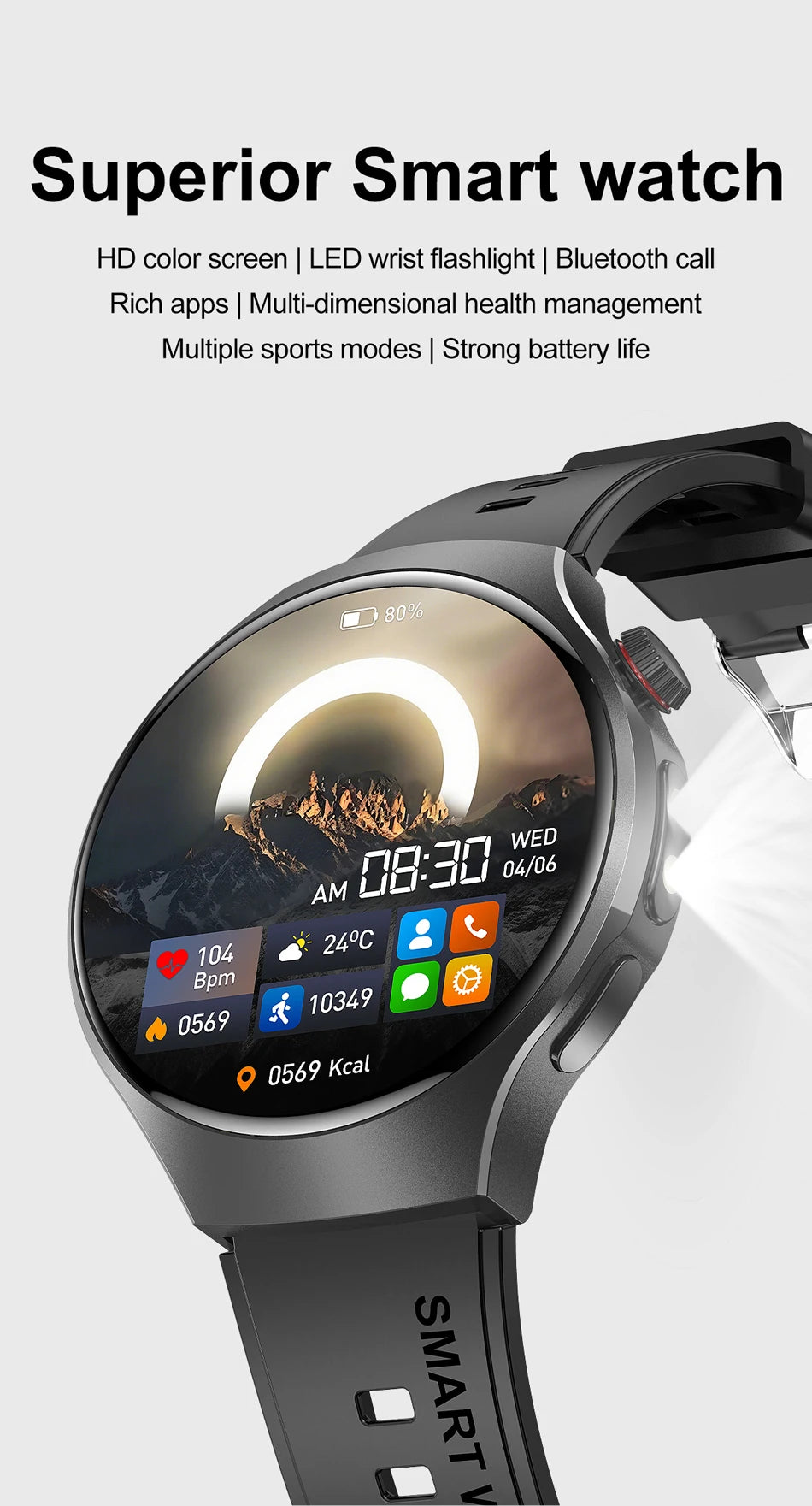 ChiBear Smartwatch - Bluetooth Calling, IP68, Heart Rate, 150+ Sports Modes
