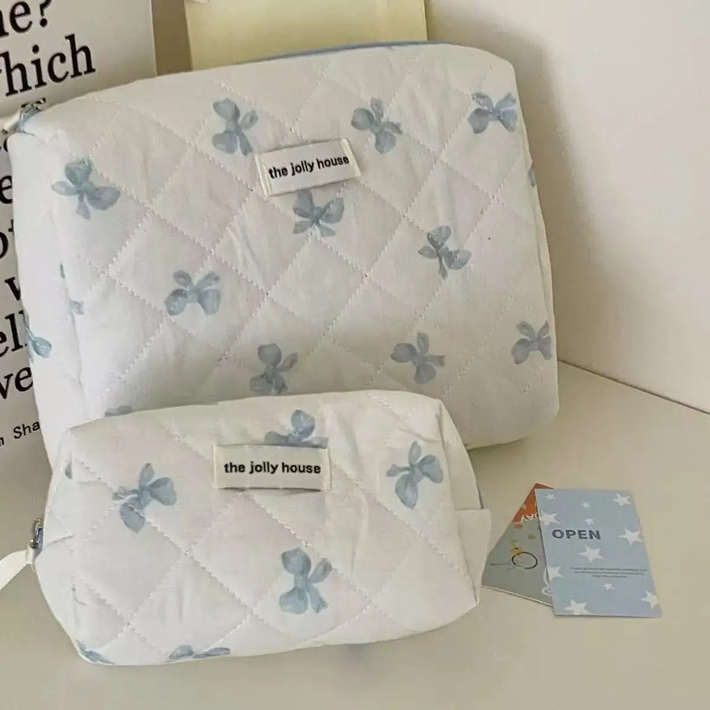 Large Capacity Bow Print Makeup Bag