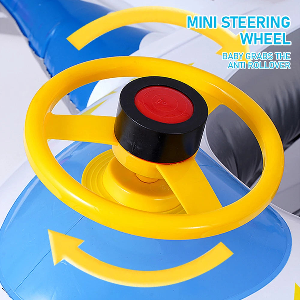 New Inflatable  Aircraft  Swimming Ring , Outdoor Water play toy with Steering wheels  Swimming Ring