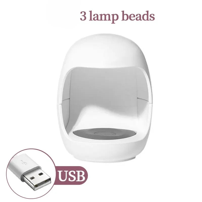 Mini Eggshell LED Nail Lamp - Portable USB Gel Polish Dryer