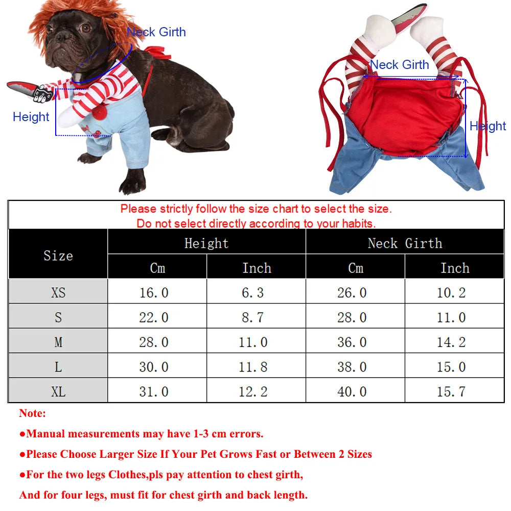 Halloween Cosplay Jumpsuit for Cats & Small Dogs with Foam Prop