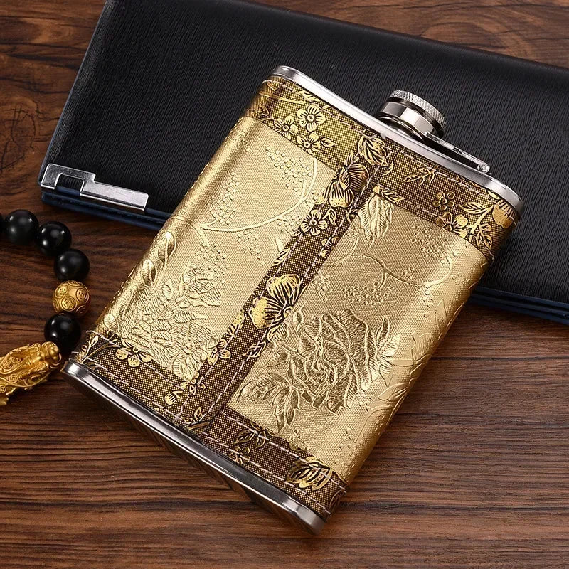 8oz Stainless Steel Hip Flask — Portable Travel Whisky Flask for Spirits, Wine & More