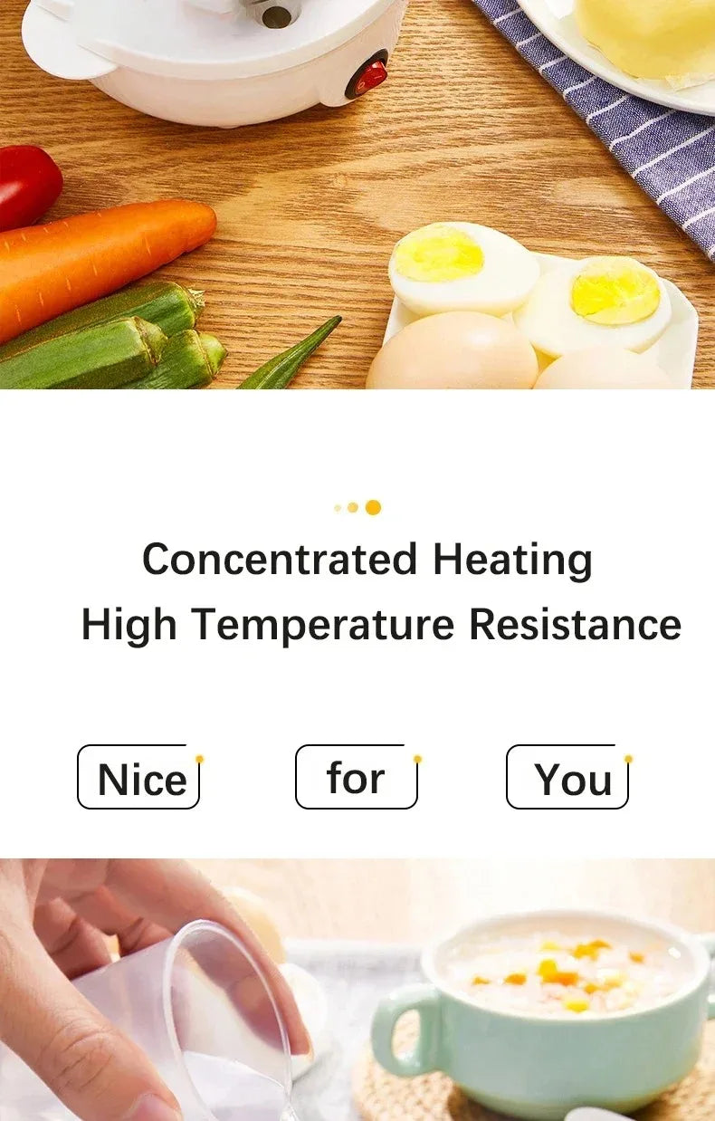 Electric Egg Cooker & Steamer | Single or Double Layer | 360° Rapid Steam | Mini Breakfast Machine