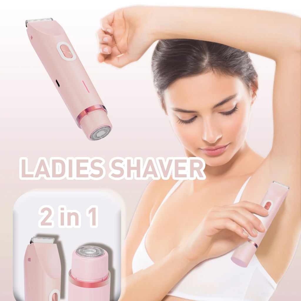 2-in-1 Electric Bikini Trimmer for Women – Painless, Waterproof & Rechargeable with Ceramic Blade