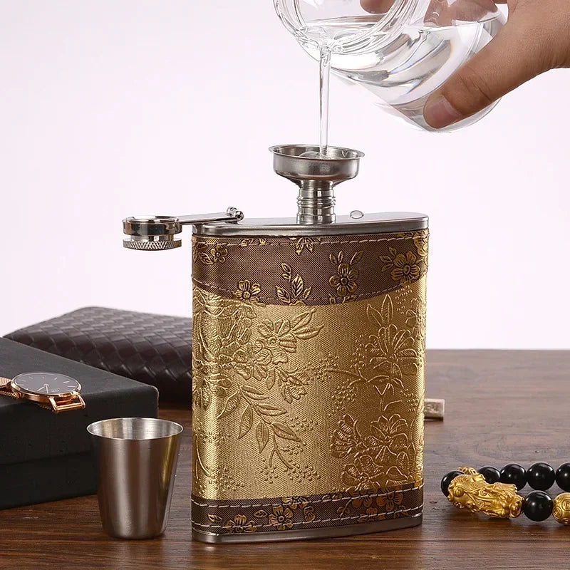 8oz Stainless Steel Hip Flask — Portable Travel Whisky Flask for Spirits, Wine & More