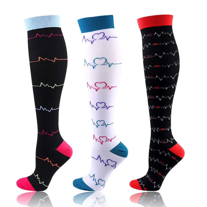 3-Pack Knee High Compression Socks 30mmHg - Sports, Medical & Travel