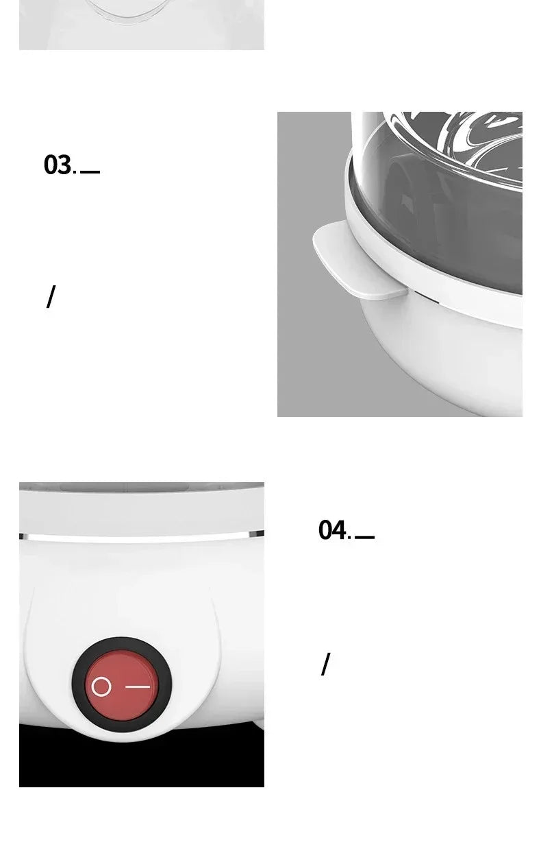 Electric Egg Cooker & Steamer | Single or Double Layer | 360° Rapid Steam | Mini Breakfast Machine