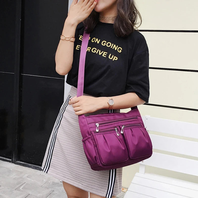 Women's Waterproof Nylon Crossbody Shoulder Bag