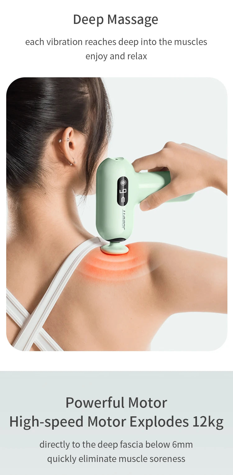 Deep Tissue Percussion Massage Gun — 6-Speed with 4 Massage Heads