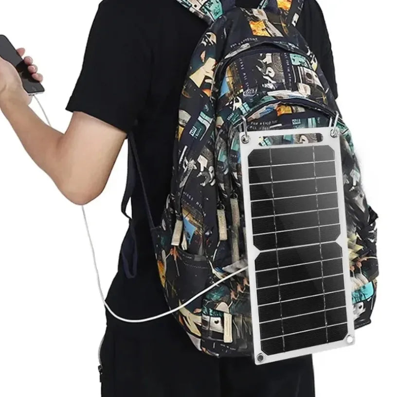 Portable Solar Panel USB Charger - Waterproof for Hiking & Camping