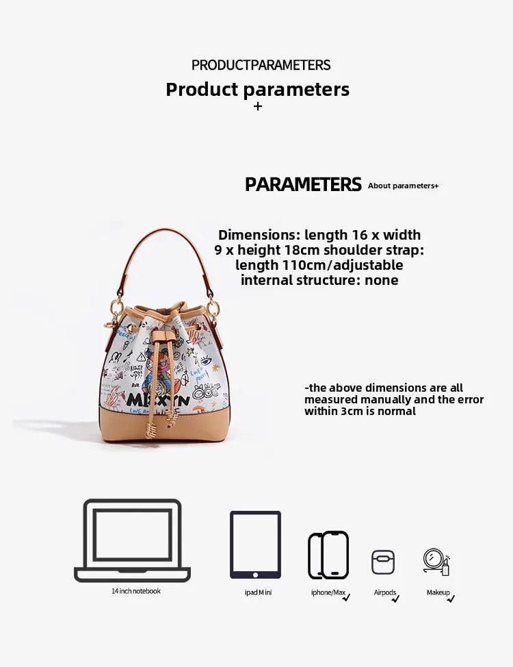 Women's Graffiti Bucket Bag