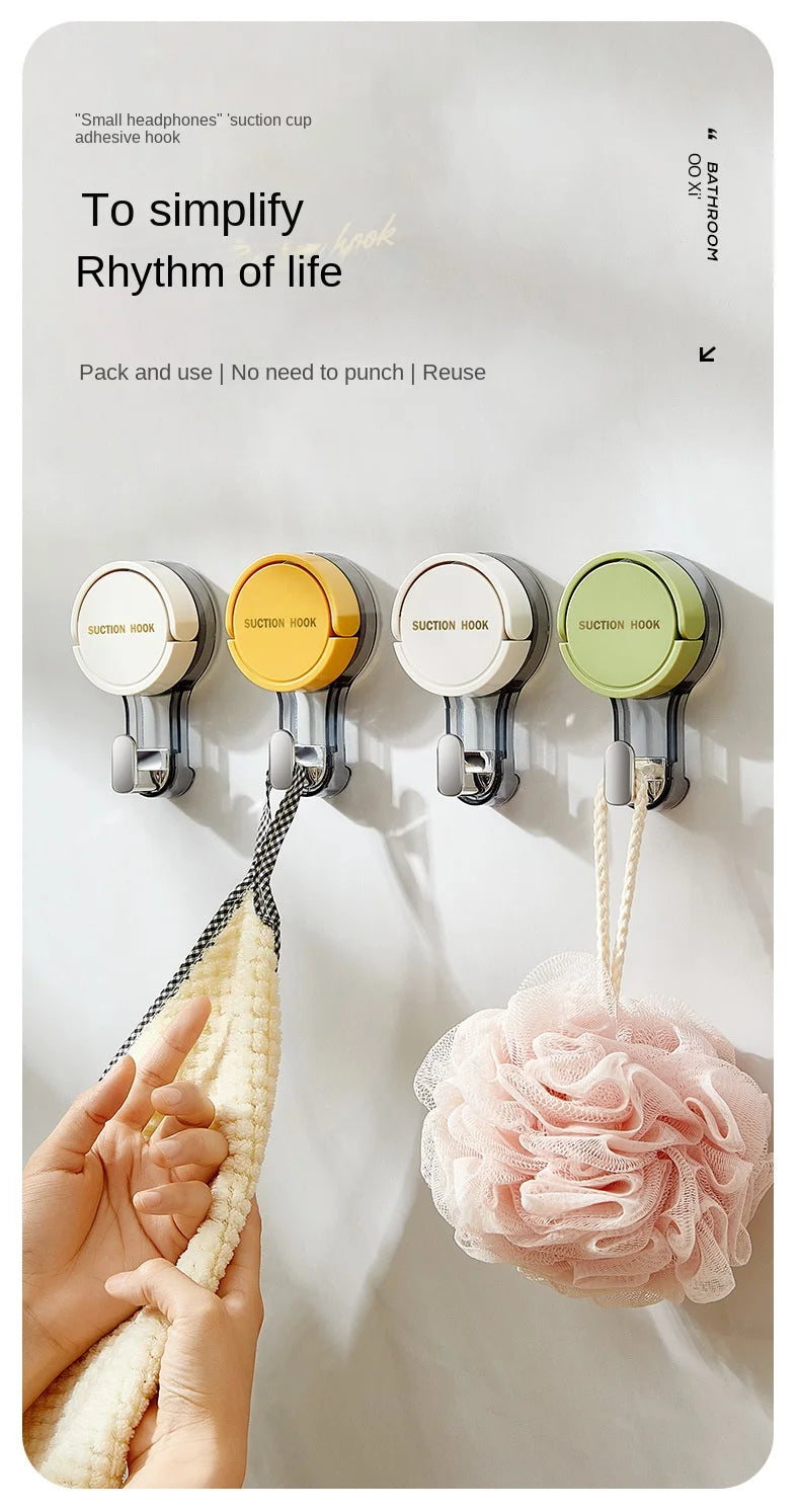 Strong Vacuum Suction Cup Hooks – No-Drill, Traceless & Waterproof for Bathroom, Kitchen & More