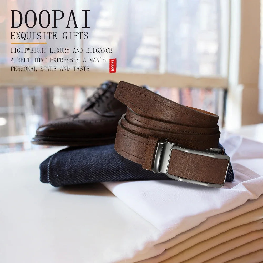Men's Ratchet Automatic Buckle Leather Belt