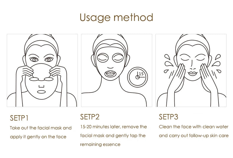 SADOER 20-Piece Snail Collagen & Hyaluronic Acid Sheet Mask Set - Korean Skincare