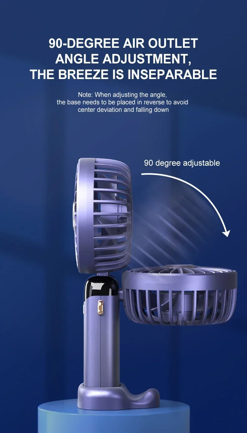 3-in-1 Neck Hanging & Handheld Fan with LED Display & Phone Stand