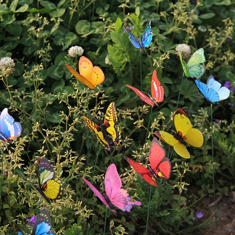 3D Butterfly Garden Stakes - Multicolor Decorative Yard & Planter Decor