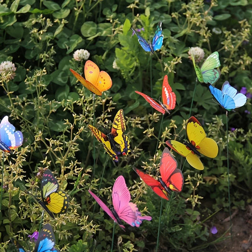3D Butterfly Garden Stakes - Multicolor Decorative Yard & Planter Decor