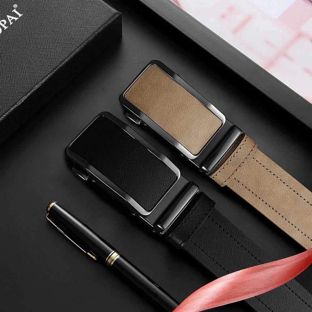 Men's Ratchet Automatic Buckle Leather Belt