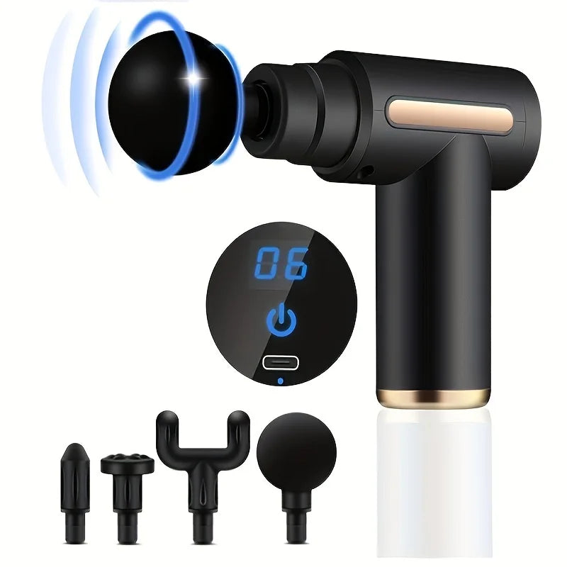 Handheld Deep Muscle Massage Gun | 6 Modes & 6 Speeds | Compact Design for Body, Back & Neck
