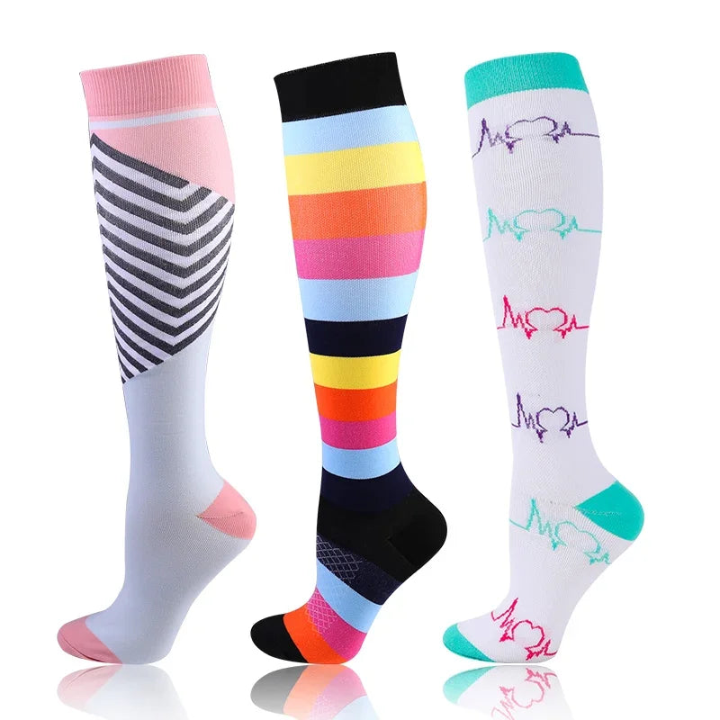 3-Pack Knee High Compression Socks 30mmHg - Sports, Medical & Travel
