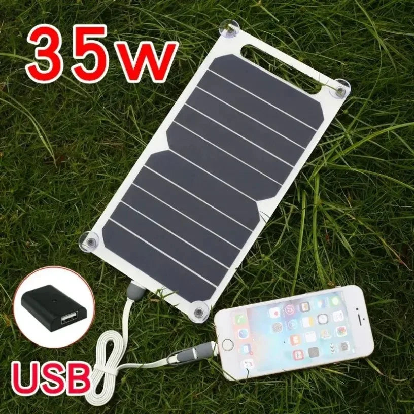 Portable Solar Panel USB Charger - Waterproof for Hiking & Camping