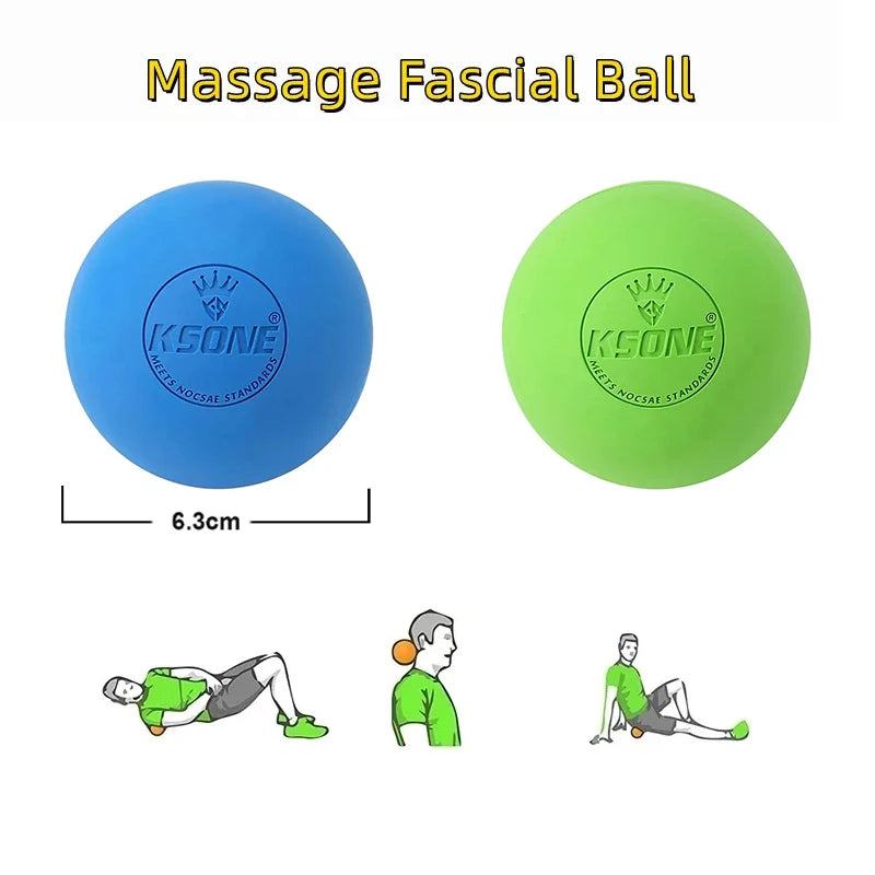 BXA Rubber Fascia Massage Ball — Muscle Knot Relief for Yoga, Gym & Home