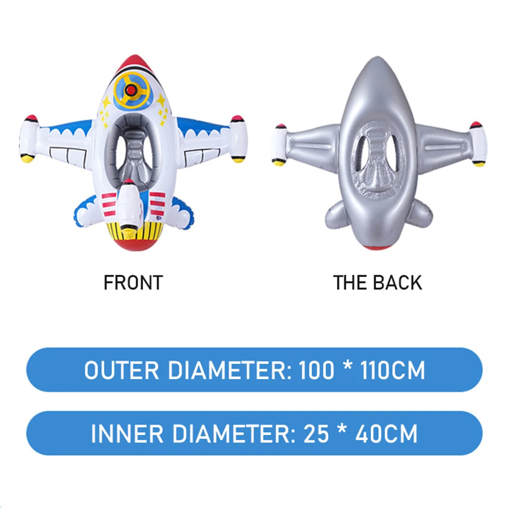 New Inflatable  Aircraft  Swimming Ring , Outdoor Water play toy with Steering wheels  Swimming Ring
