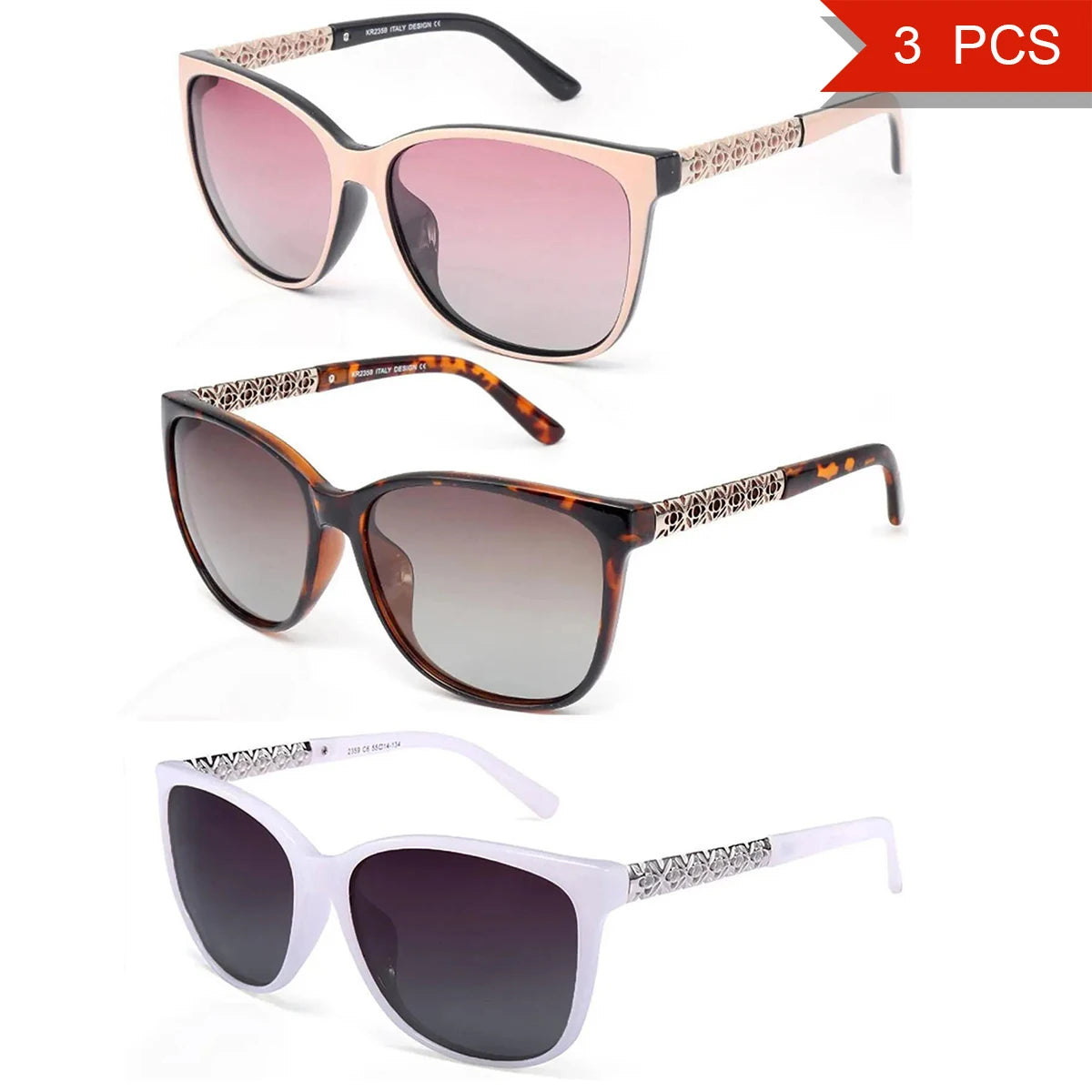Polarized UV400 Oval Sunglasses for Women - Alloy Frame, Gradient Lenses