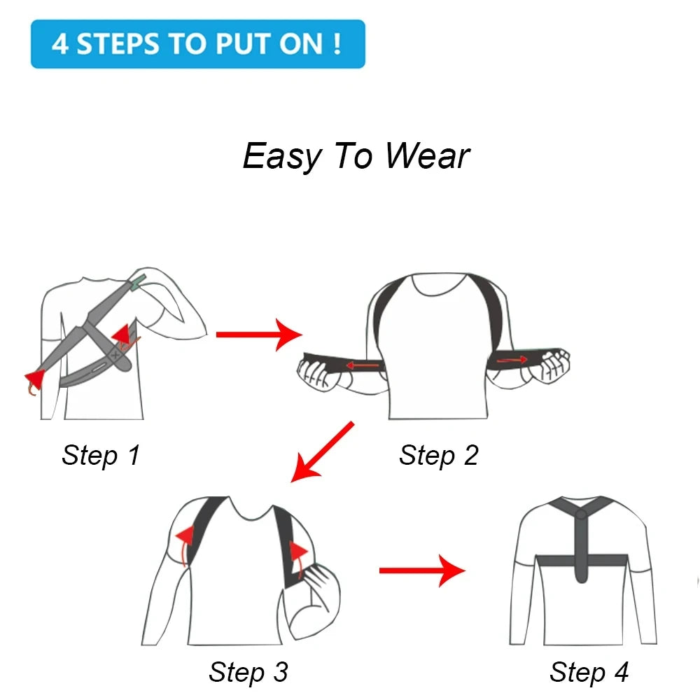 Posture Correction Belt – Back & Shoulder Support Brace for Men & Women