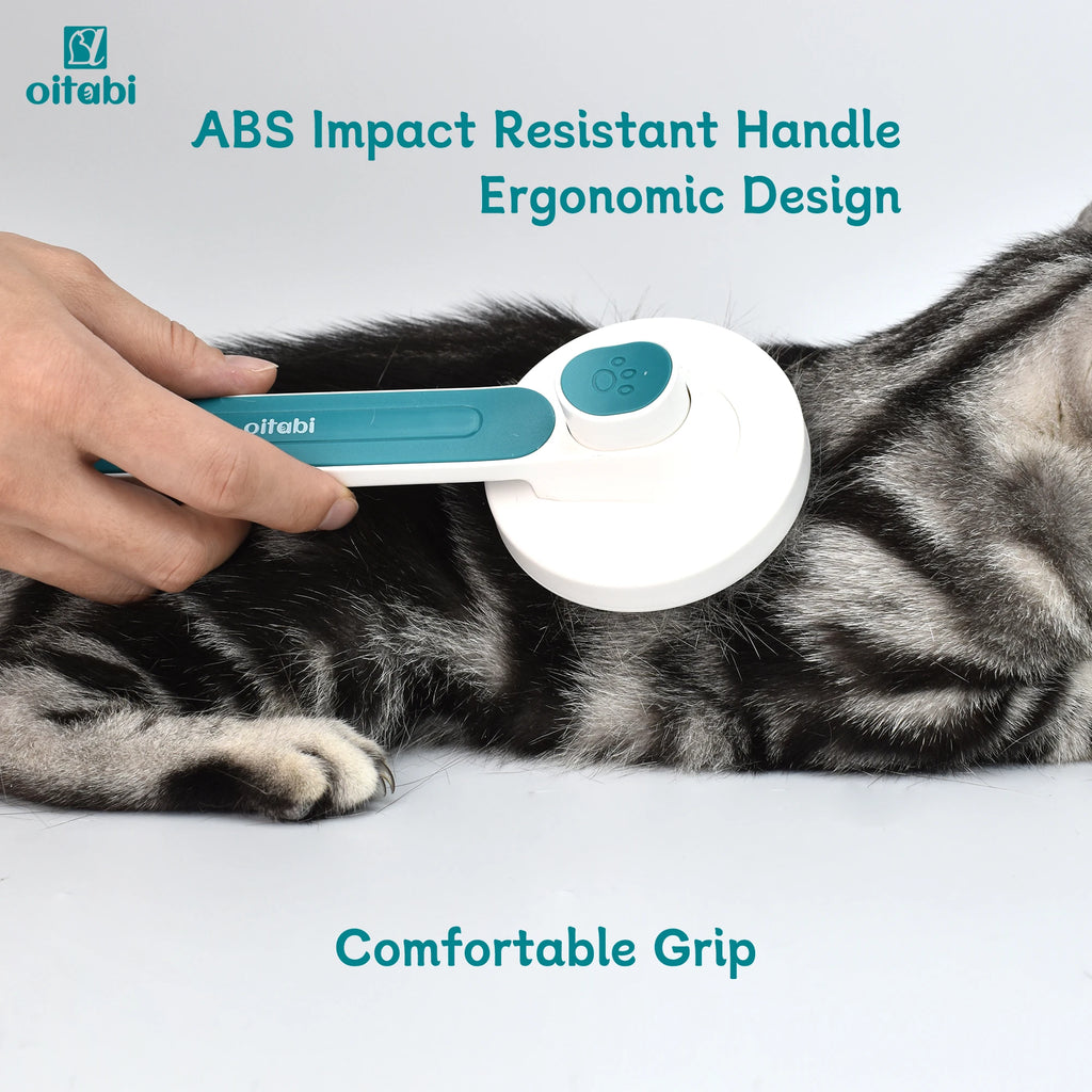 Oitabi Self-Cleaning Slicker Brush for Dogs & Cats | One-Touch Hair Removal | Long & Short Hair