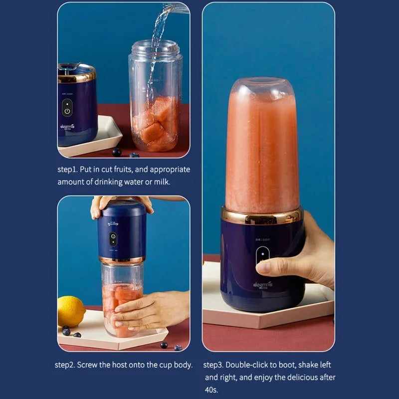 Portable USB Electric Juicer Blender | Fresh Juice Anywhere | Fruit, Milkshake & Smoothie Maker
