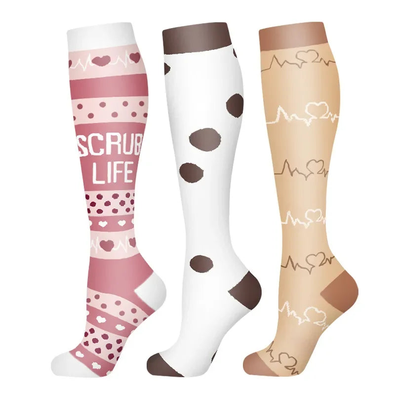 3-Pack Knee High Compression Socks 30mmHg - Sports, Medical & Travel