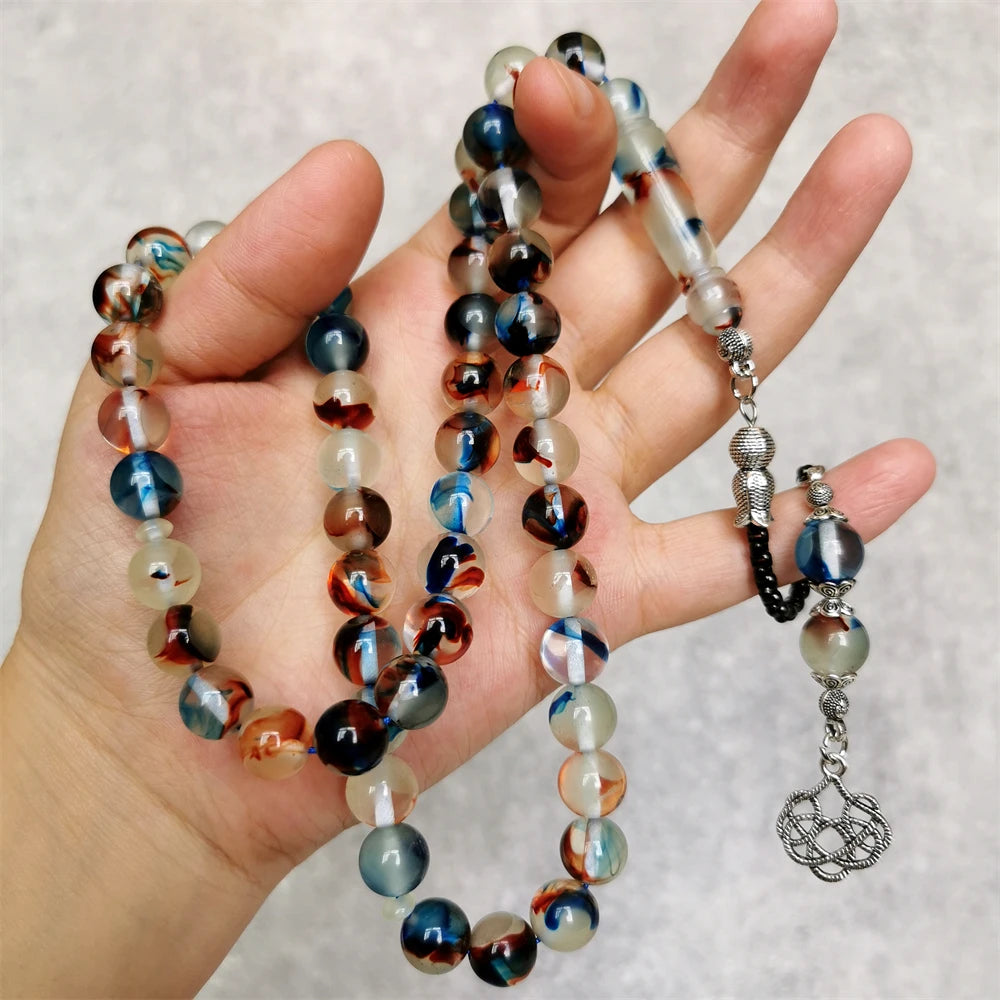 Arabic Misbaha 10MM 51 beads High quality resin glow in dark rosary bead muslim gifts kehribar islamic jewelry Eid Mubarak
