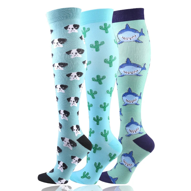 3-Pack Knee High Compression Socks 30mmHg - Sports, Medical & Travel