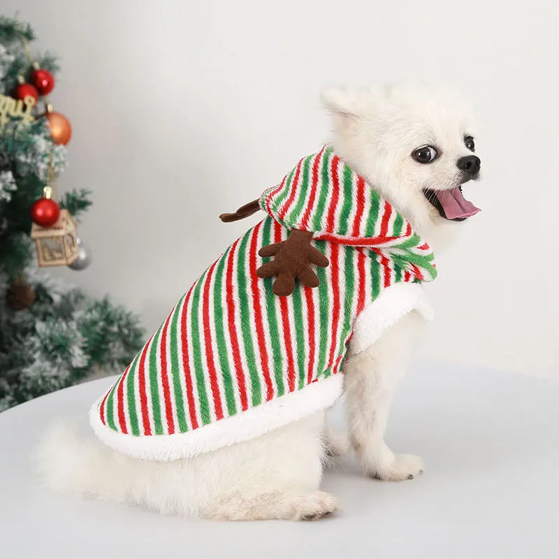 Christmas Deer Striped Coat for Dogs & Cats