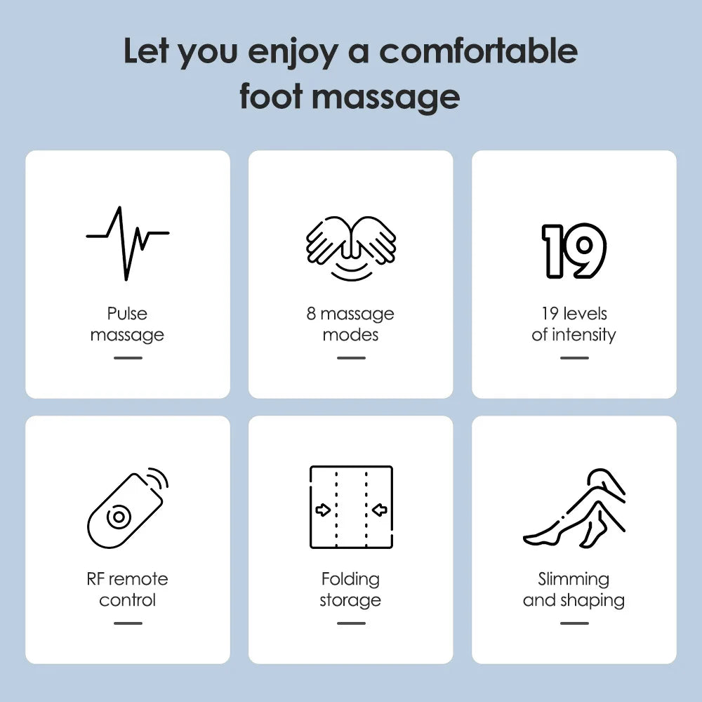 CAMMUO EMS Foot Massager Pad | 8 Modes, 19 Levels, Wireless Remote — Just 15 Min a Day