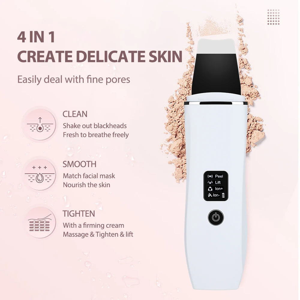 4-in-1 Facial Skin Scrubber & EMS Microcurrent Face Massager