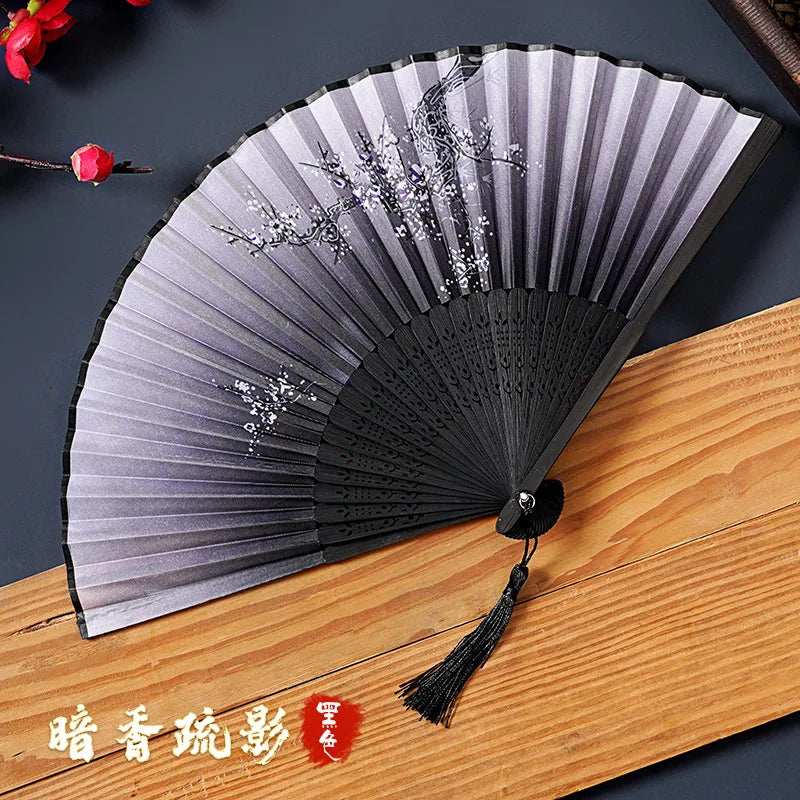 Chinese Style Silk Folding Fan - Hanfu & Cheongsam