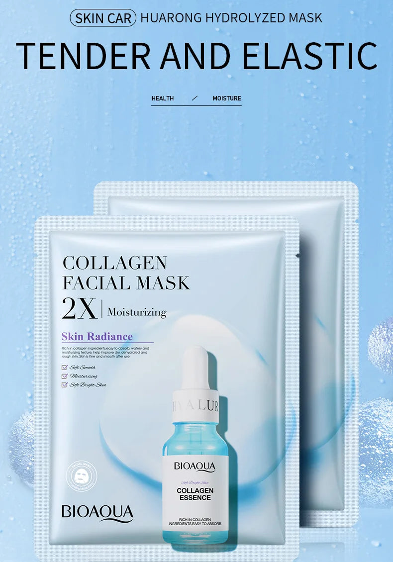 BIOAQUA 20-Piece Facial Sheet Mask Set - Vitamin C, Collagen, Hyaluronic Acid & More