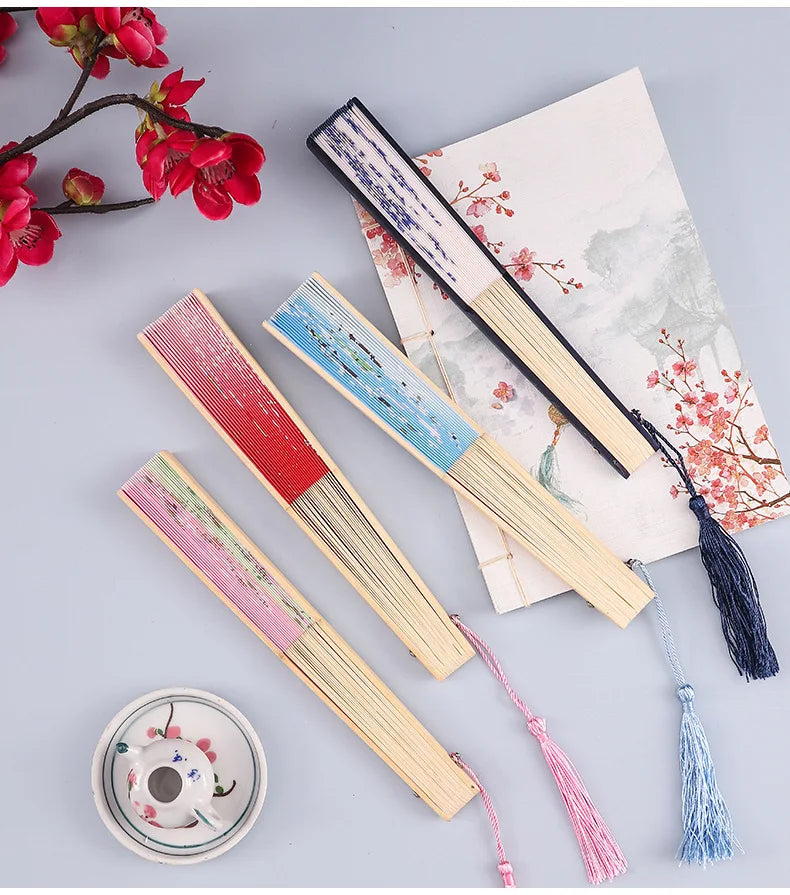 Chinese Style Silk Folding Fan - Hanfu & Cheongsam