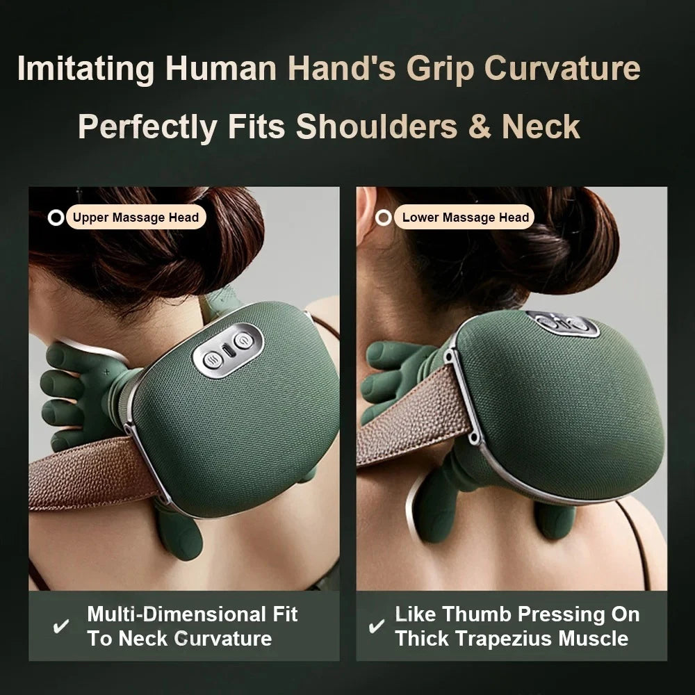 Electric Shiatsu Neck & Shoulder Massager — Deep Kneading with Heat