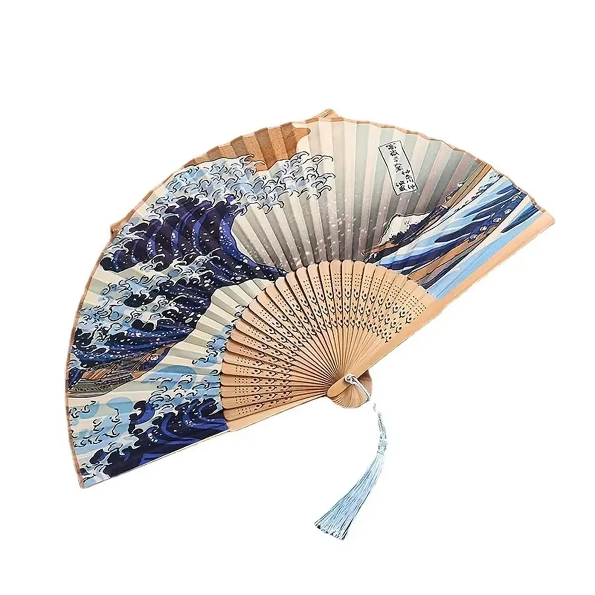 Handheld Folding Ancient Style Fan with Tassel