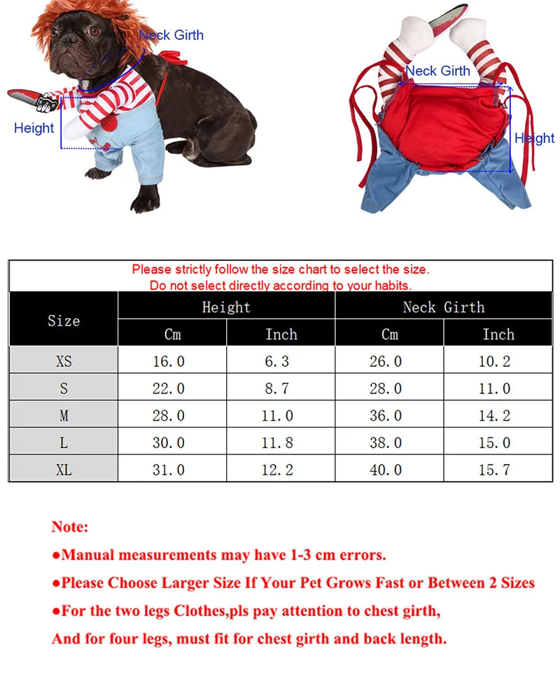 Halloween Cosplay Jumpsuit for Cats & Small Dogs with Foam Prop