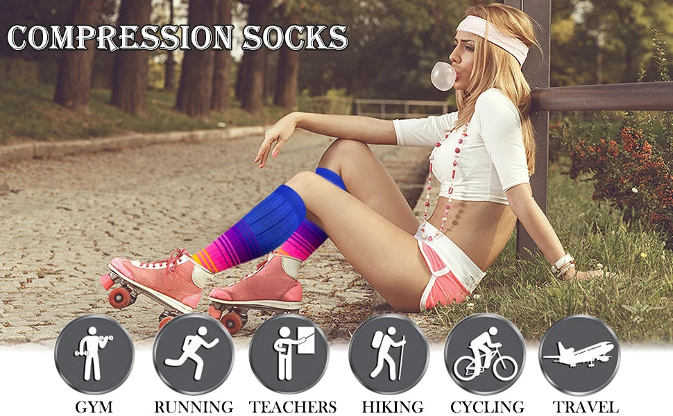 3-Pack Knee High Compression Socks 30mmHg - Sports, Medical & Travel