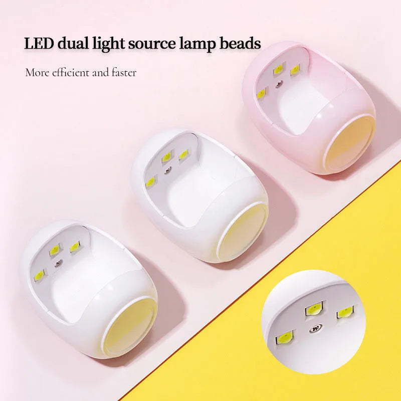 Mini Eggshell LED Nail Lamp - Portable USB Gel Polish Dryer