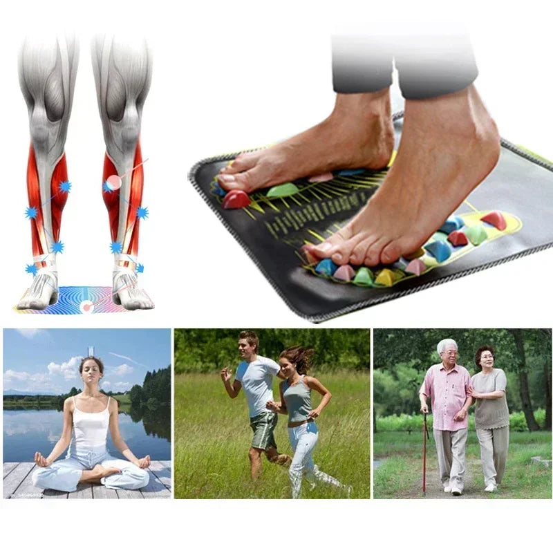 Acupressure Foot Massage Mat | Reflexology Stone Path for Pain & Stress Relief