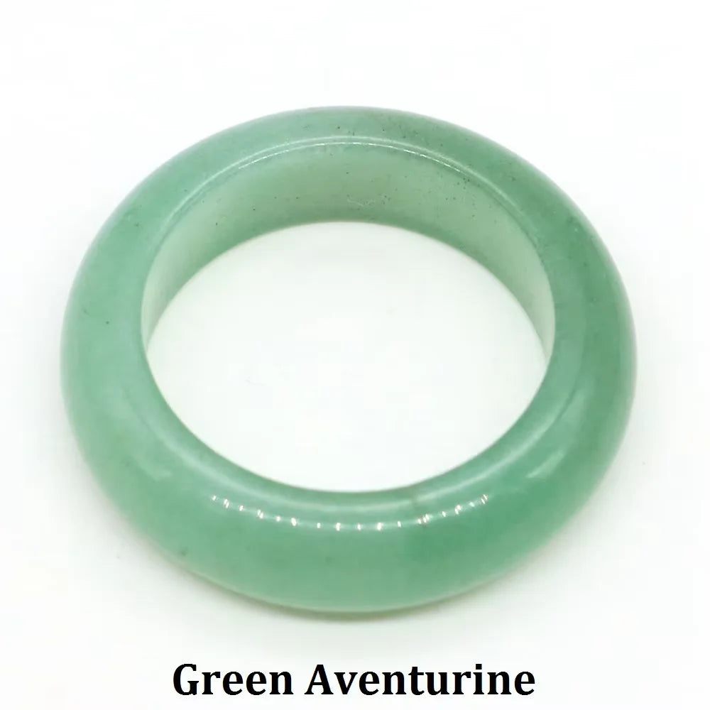 Natural Stone Crystal Band Rings for Women Men Amethyst Lapis Pink Quartz Agates Dainty Finger Ring Charm Jewelry Couple Gift