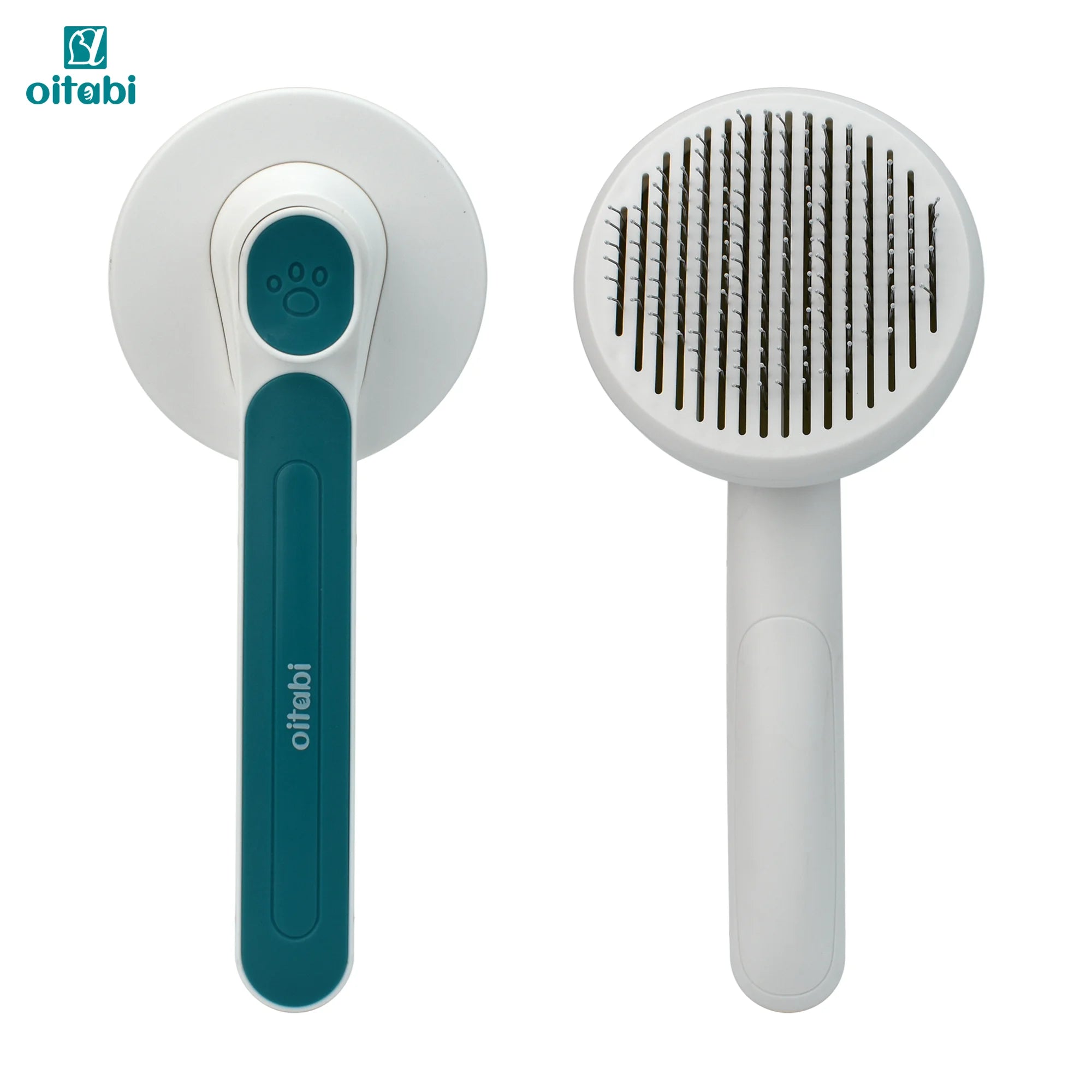 Oitabi Self-Cleaning Slicker Brush for Dogs & Cats | One-Touch Hair Removal | Long & Short Hair