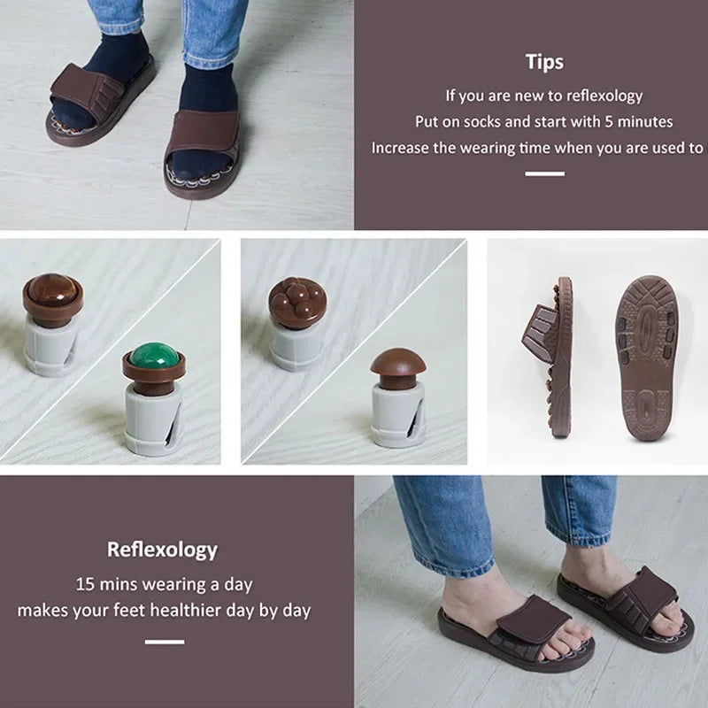 Acupuncture Reflexology Massage Slippers | Foot Pain & Arthritis Relief | S–XL