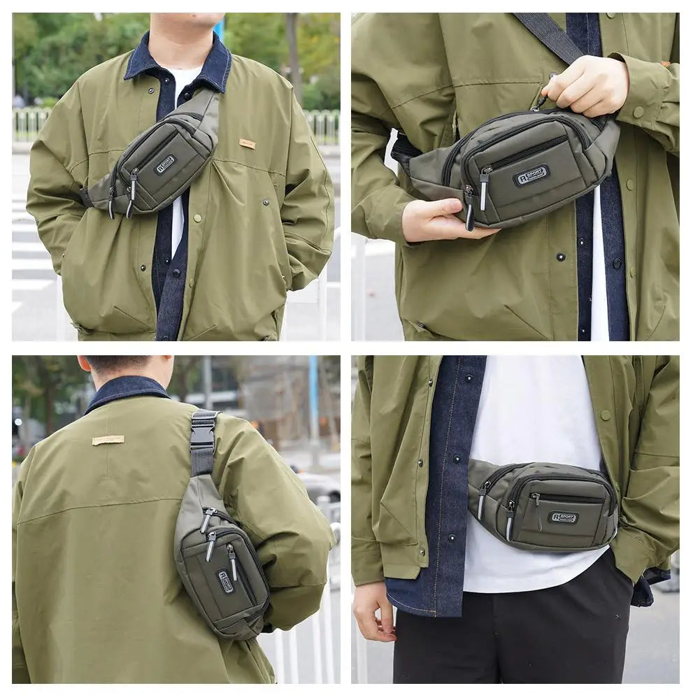 Multi-Functional Sports Waist Bag, Unisex Water-Resistant Large Capacity Wear-Resistant Fanny Pack for Work Cashier Daily Use